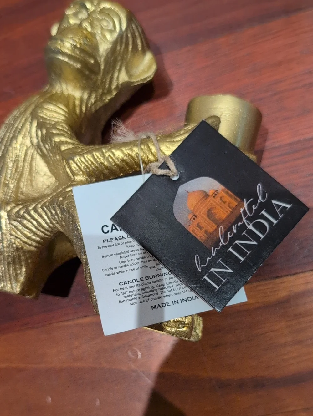 Set Of 2 Gold Colored Monkey Candle Holders
